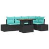 vidaXL Tuin Sofa Set 6 st 5-Aantal zitplaatsen Zwart en Blauwgroen
