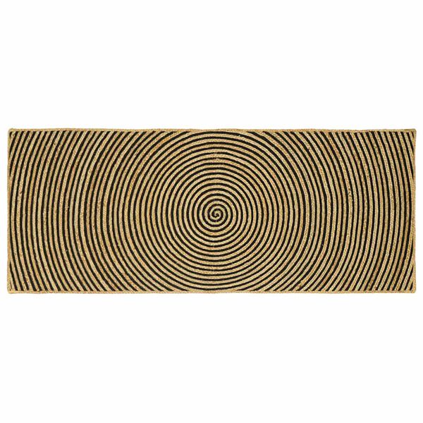 vidaXL Vloerkleed Natuurlijk en Zwart 80 x 200 cm Jute