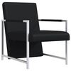 vidaXL Fauteuil met chromen poten kunstleer zwart