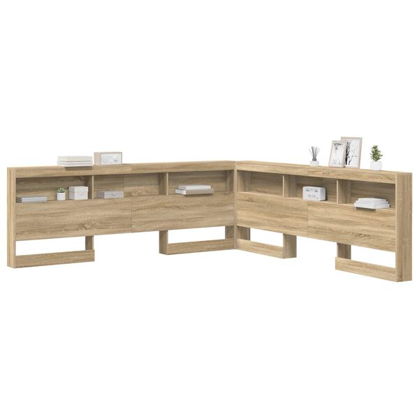 vidaXL Opberghoofdbord met plank Sonoma eiken 180 cm Bewerkt hout