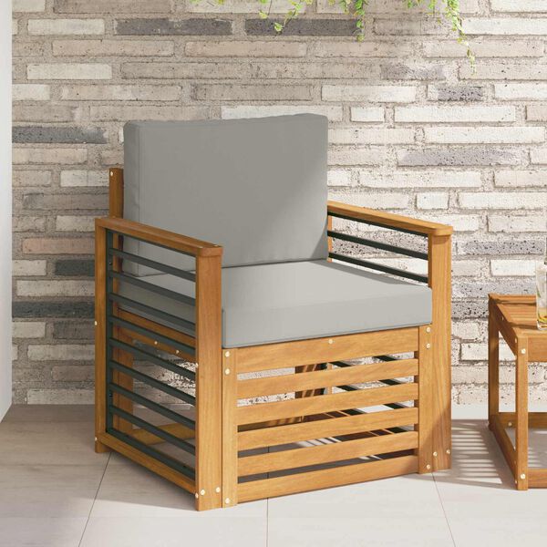 vidaXL Buiten bankenset met kussen Naturel 71 x 63 x 73 cm