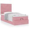vidaXL Ottoman bed met matrassen 90x200cm fluweel roze
