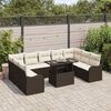 vidaXL Tuin Sofa Set met kussen met kussen 10 pcs Bruin Poly Rattan