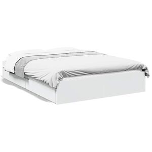 vidaXL Bedframe met lades bewerkt hout wit 120x200 cm