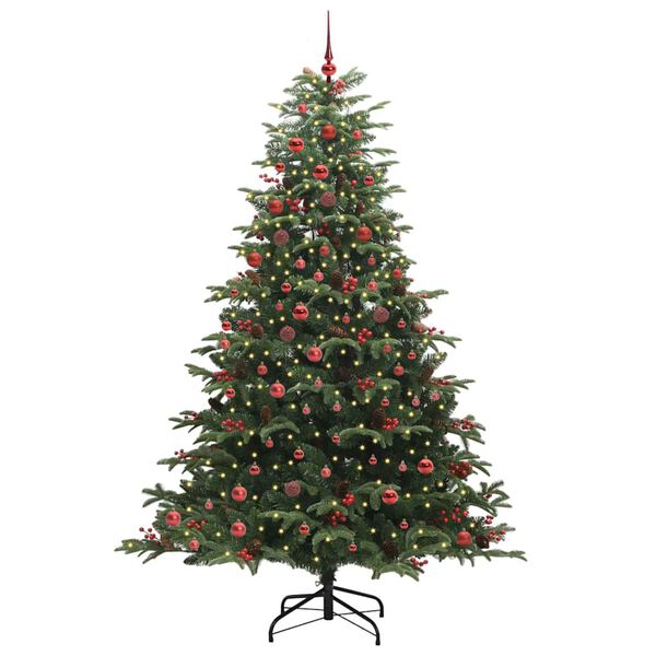 vidaXL Kunstkerstboom Groen 210 cm PVC en Metaal en Plastic