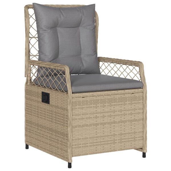 vidaXL Tuinstoelen 2 st verstelbaar poly rattan beige