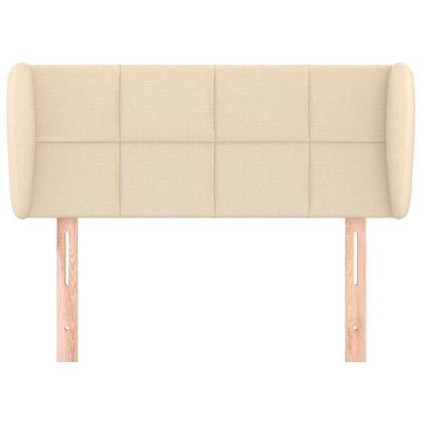 vidaXL Hoofdbord met randen 103x23x78/88 cm stof cr&egrave;mekleurig