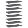 vidaXL Wandschappen 8 st 40x20x1,5 cm spaanplaat hoogglans grijs