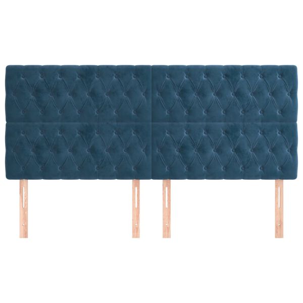 vidaXL Hoofdbord donkerblauw 180x7x118/128 cm fluweel