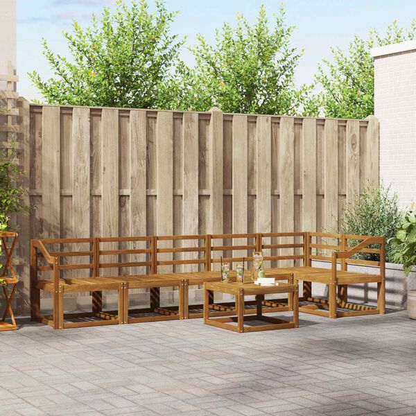 vidaXL Buiten bankenset 7 pcs Naturel Massief Acaciahout