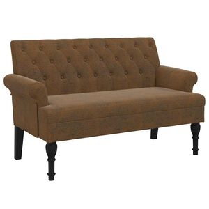 vidaXL Bankje met rugleuning 120x62x75,5 cm kunstsu&egrave;deleer bruin