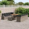 vidaXL Tuin Sofa Set met kussen met opslag met kussen 11 pcs Grijs