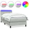 vidaXL Boxspring met matras en LED fluweel lichtgrijs 80x220 cm