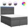 vidaXL Boxspring met matras stof donkergrijs 140x190 cm