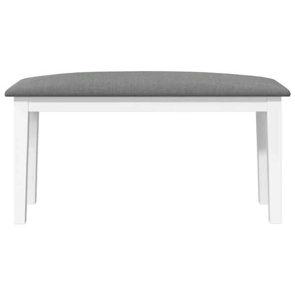 vidaXL Bank 90 cm massief hout rubber wit