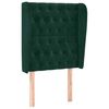 vidaXL Hoofdbord met randen 83x23x118/128 cm fluweel donkergroen