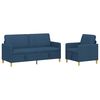 vidaXL Bankenset met opbergruimte 2 st Blauw Polyester