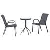 vidaXL Tuin Bistro Set 3 st Grijs Staal
