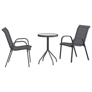 vidaXL Tuin Bistro Set 3 st Grijs Staal