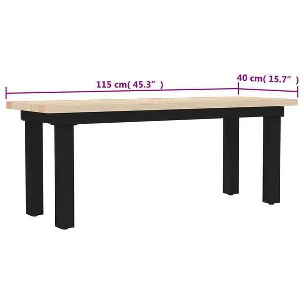 vidaXL Zitblad voor bankje 115x40x2,5 cm massief grenenhout