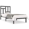 vidaXL Bedframe massief hout grijs 75x190 cm
