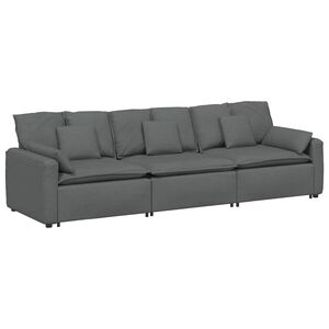 vidaXL Modulaire bank met kussens donkergrijs
