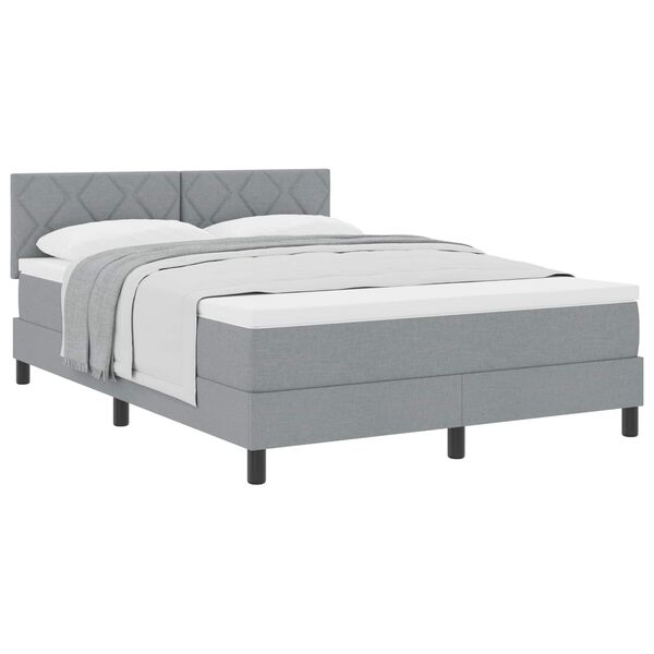 vidaXL Boxspringbed met matras Lichtgrijs 140 x 190 cm Stof