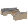 vidaXL 11-delige Tuinset met kussens poly rattan beige