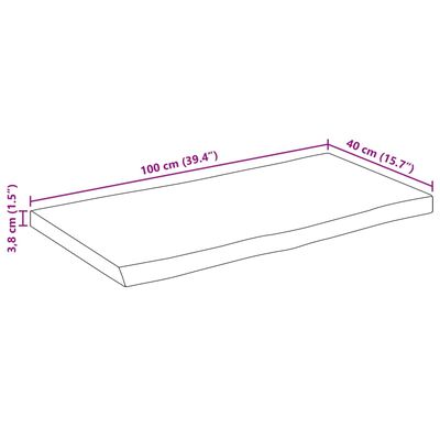 vidaXL Tafelblad met natuurlijke rand 100x40x3,8 cm massief mangohout