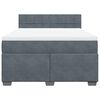 vidaXL Boxspring met matras fluweel donkergrijs 140x190 cm