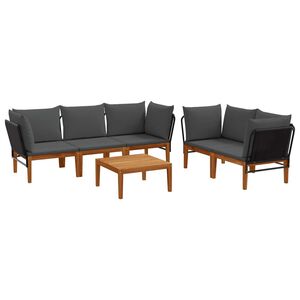 vidaXL 6 st Massief acaciahout & touw Naturel