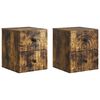 vidaXL Wandbeugel Bedkast 2 pcs Gerookt eiken 33 x 34,5 x 40 cm