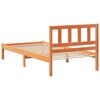 vidaXL Bedframe met hoofdeinde Wasbruin 90 x 190 cm Massief grenenhout