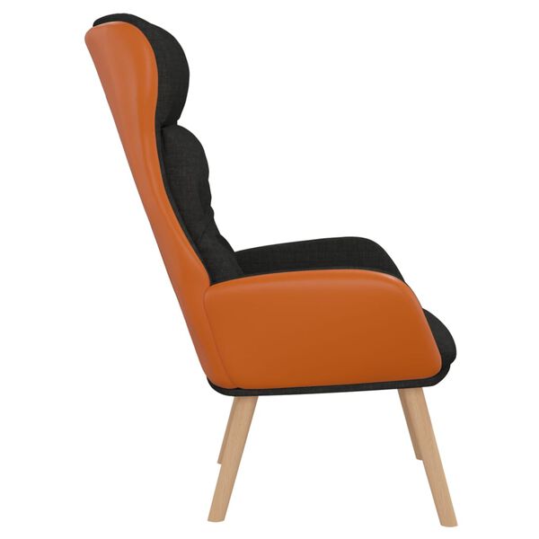 vidaXL Relaxstoel stof en PVC zwart