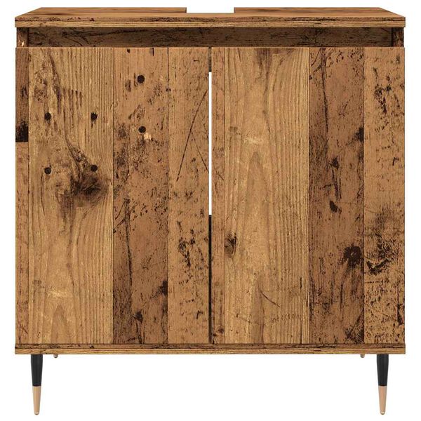 vidaXL Badkamerkast 58x33x60 cm bewerkt hout oud houtkleurig