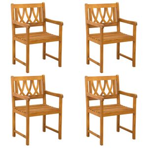 vidaXL Tuinstoelen 4 pcs Naturel Massief Acaciahout