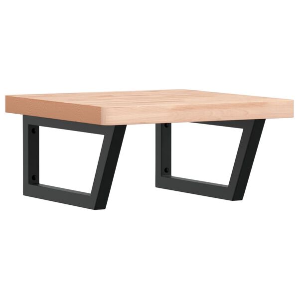 vidaXL Badkamer wandschap staal en massief beukenhout