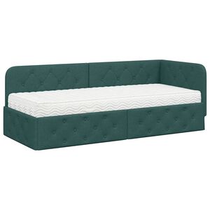 vidaXL Hoekbedframe Donkergroen 80 x 200 cm Stof