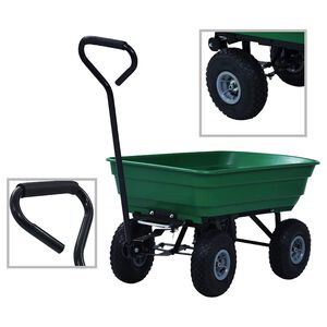 vidaXL Tuinkiepwagen 300 kg 75L groen