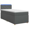 vidaXL Boxspringbed met matras en LED Donkergrijs 90 x 190 cm Stof