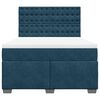 vidaXL Boxspring met matras fluweel blauw 140x190 cm