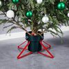vidaXL Kerstboomstandaard 46x46x19 cm groen en rood