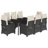 vidaXL 9-delige Tuinset poly rattan zwart