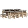 vidaXL 13-delige Tuinset met kussens poly rattan gemengd beige