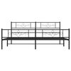 vidaXL Bedframe met hoofd- en voeteneinde metaal zwart 200x200 cm
