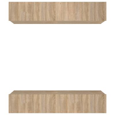 vidaXL Tv-meubelen 4 st 80x30x30 cm bewerkt hout sonoma eikenkleurig