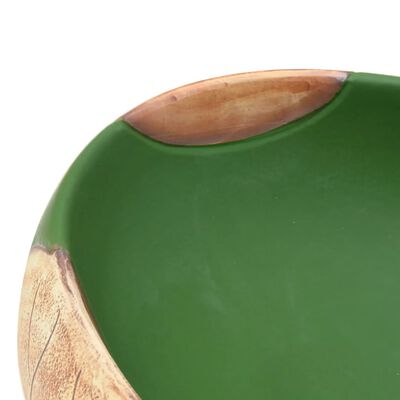 vidaXL Opzetwasbak ovaal 59x40x15 cm keramiek groen en bruin