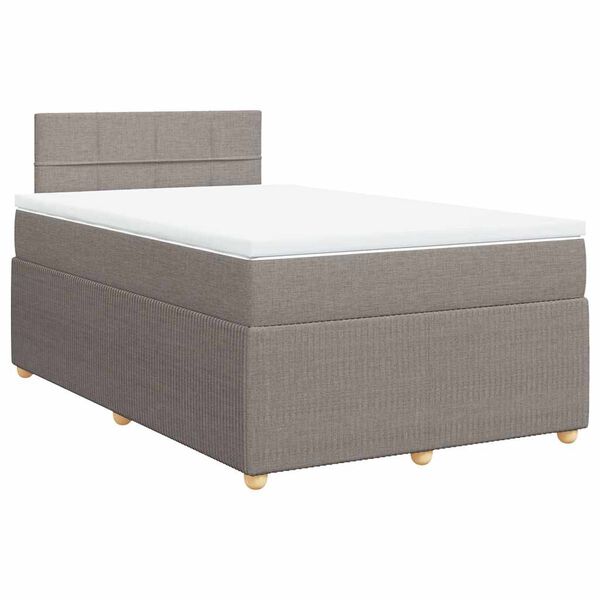 vidaXL Boxspring met matras stof taupe 120x190 cm