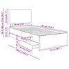 vidaXL Bedframe met lade Grijs Sonoma 75 x 190 cm Ingenieurshout