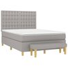 vidaXL Boxspring met matras stof lichtgrijs 140x190 cm